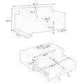 Folding Sofa Bed, Adjustable Back, Access Sofa, Recliner, Single Bed, Orange Orange Corduroy 2 Seat