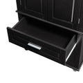 Tall Storage Cabinet With Two Drawers For Bathroom Office, Black Black Mdf