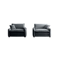 Grey Corduroy,Luxurious And Sophisticated Deep Seated Sofa Set With Two Single Deep Seat Sofa Suitable For Living Room And Office Grey Corduroy 2 Seat