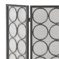 Fire Screen Black Silver Iron