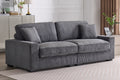 Modular Sectional Sofa,4 Seater Oversized Sectional Sofa, Corduroy Fabric With 2 Ottoman Bench And 2 Pillows, Modular Sectionals Sofa Couch For Living Room Gray Corduroy 4 Seat