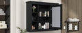 35'' X 28'' Wall Mounted Bathroom Storage Cabinet, Medicine Cabinet, Modern Bathroom Wall Cabinet With Mirror, Mirror Cabinet With 6 Open Shelves Not Include Bathroom Vanity Black 1 Mirror Included