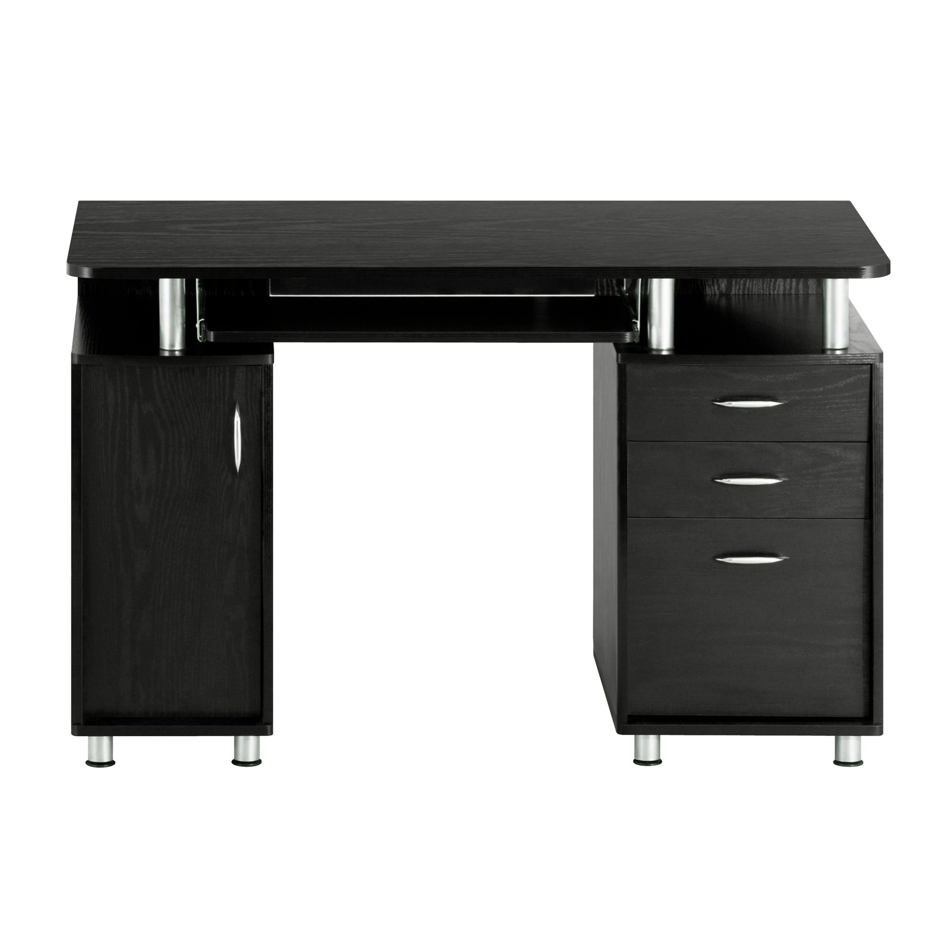 Techni Mobili Complete Workstation Computer Desk With Storage, Espresso Espresso Computer Desk Office Modern Rectangular Rectangular Mdf