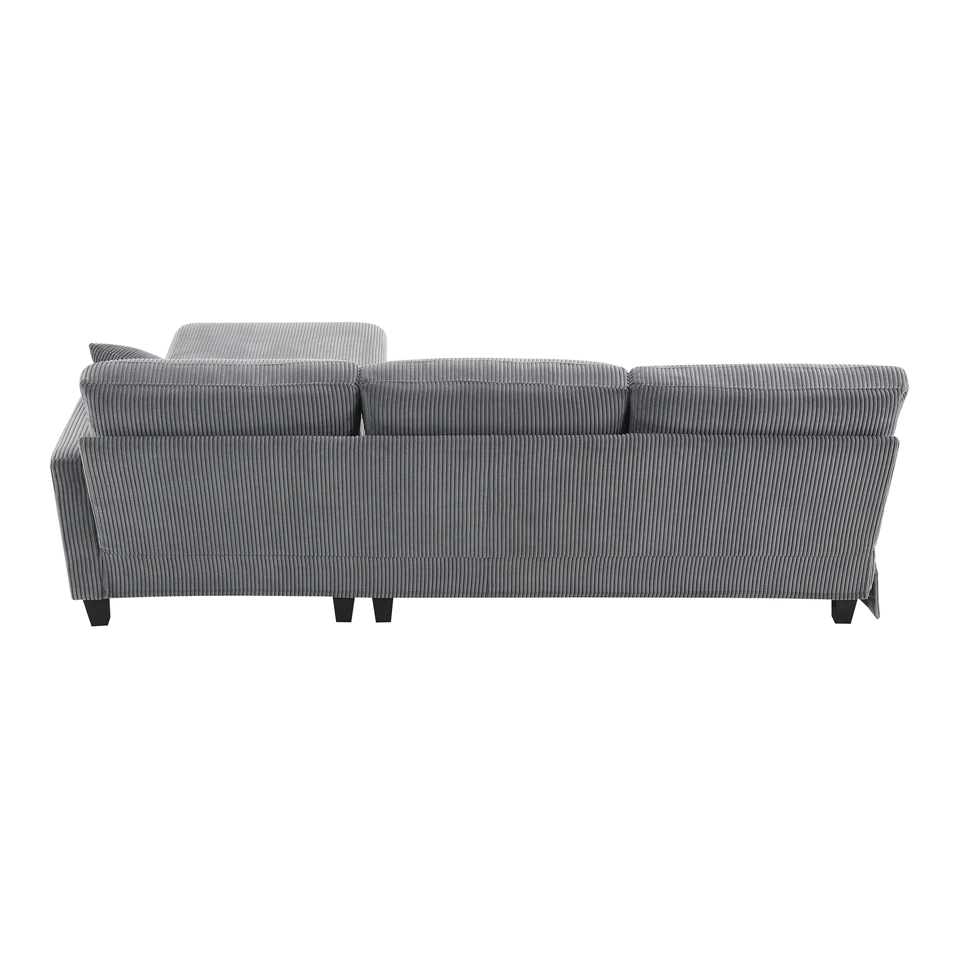 87*61"Modern L Shaped Corduroy Sofa With Reversible Chaise,4 Seat Upholstered Sectional Indoor Furniture,Convertible Sleeper Couch With Pillows For Living Room,Apartment,3 Colors Gray Corduroy 4 Seat