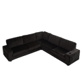 110 Inch Oversized Corduroy Corner Sofa,L Shaped Corner Couch With Two Storage Spaces,Usb Port & T Pyce Port And Cup Holderdeep Seat Comfy Upholstered Couches For Living Room Not Freely Combinable Black Corduroy 5 Seat
