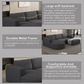 104.32*74.8 Modular Sectional Sofa Sleeper Couch, Sectional Sofa With Chaise And Ottoman, Convertible U Shaped Modular Sofa Set. Compressed Sponge, Dark Grey. Combo 2A 2B 2D Dark Grey Primary Living Space Soft Minimalist,Modern Foam Spring 6 Seat