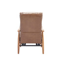 Coolmore Wood Frame Armchair, Modern Accent Chair Lounge Chair For Living Room Light Brown Pu Leather