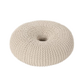 Knited Pouf Beige Cotton