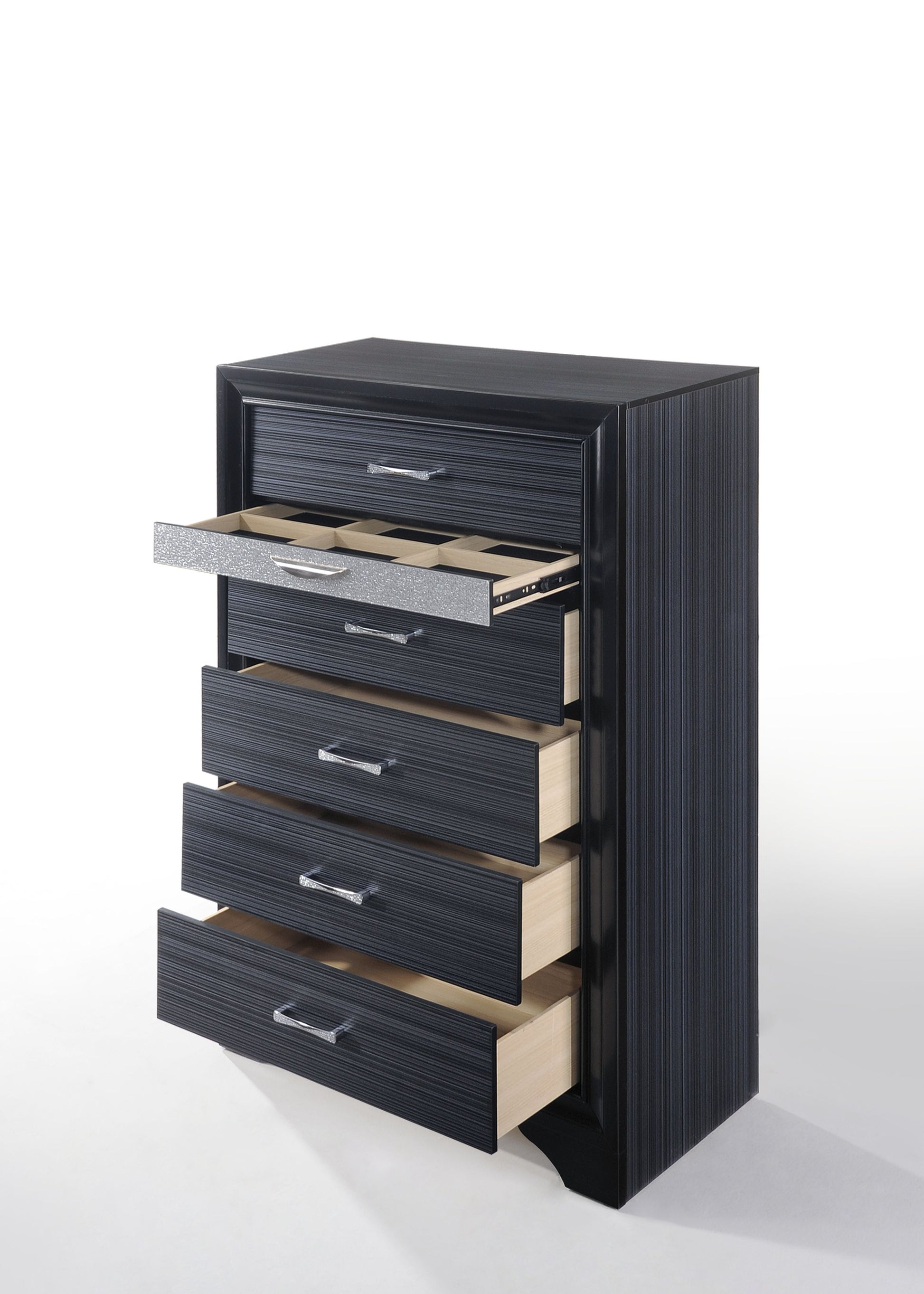 Naima Black Finish Chest Black Synthetic Wood