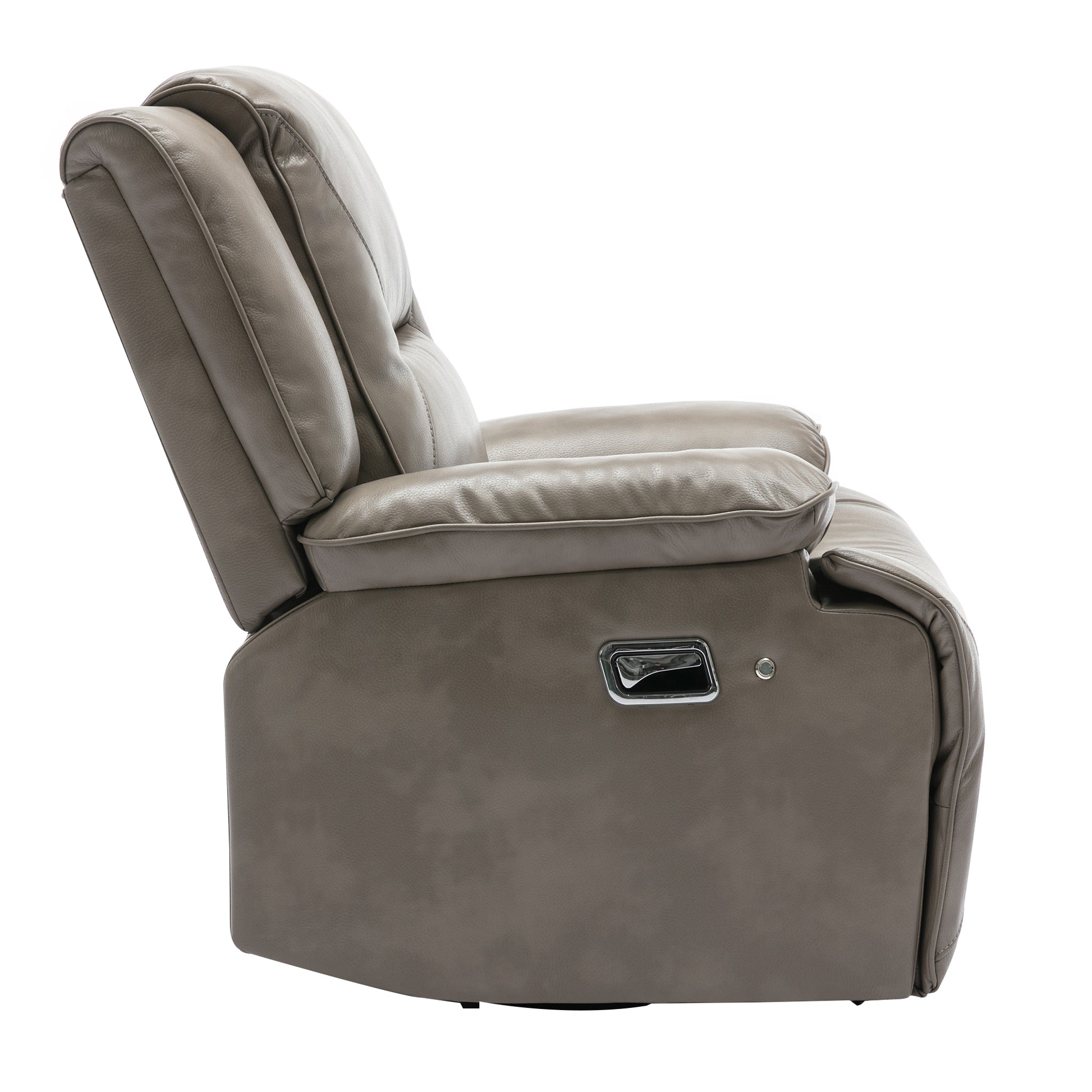 Home Theater Recliner Set Manual Recliner Chair With A Led Light Strip Two Built In Cup Holders For Living Room,Bedroom, Grey Grey Foam Pu