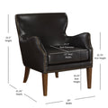 Daniela Deep Brown High Leg Slope Arm Chair Brown Foam Faux Leather