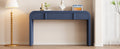 Unique Modern Rounded And Smooth Surface Console Table With 2 Drawers For Living Room And Entryway Navy Blue Navy Blue Primary Living Space Drawers Glossy Mdf