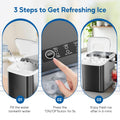 Countertop Ice Maker Machine, Fast Making 9 Ice Cubes In 6 Minutes, Self Cleaning With Scoop, Basket & Handle, 26.5Lbs 24Hrs, 2 Sizes Bullet Ice, Portable For Kitchen, Office, Party, Black Black