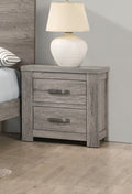 Bedroom Furniture Rustic Light Grey Simple 1Pc Nightstand 2 Drawers Bed Side Table Solidwood Light Grey 2 Drawers Bedroom Bedside Cabinet Modern,Transitional Pine Drawers Particle Board Mdf,Solid