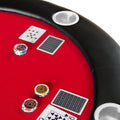 Folding Poker Table Top For 10 Players Tri Fold Texas Holdem Blackjack Casino Game Tabletop Red Red Primary Living Space Modern Mdf