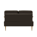 Small Sofa Seater Pet Friendly Fabric Upholstered Loveseat 2 Seater Couch With Removable Back Cushion And Metal Leg, Modern Couches For Small Spaces Living Room, Bedroom, Apartment, Coffee Coffee Fabric