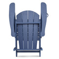 Folding Outdoor Adirondack Chair Set Of 2 And Table Set,Hdpe All Weather Folding Fire Pit Chair, Ergonomic Design Patio Lawn Chair For Outside Deck Garden Backyardf Balcony, Navy Blue No Adirondack Navy Blue Seats 2 Weather Resistant Frame Garden &