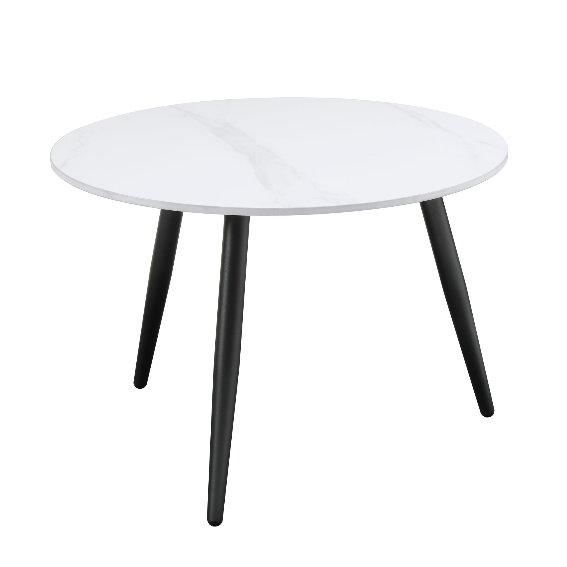 Modern Style Nesting Cocktail Tables And Side Table 3 Piece Occasional Table Set Black Metal Legs White Sintered Stone Top Black,White Primary Living Space Modern Metal,Sintered Stone