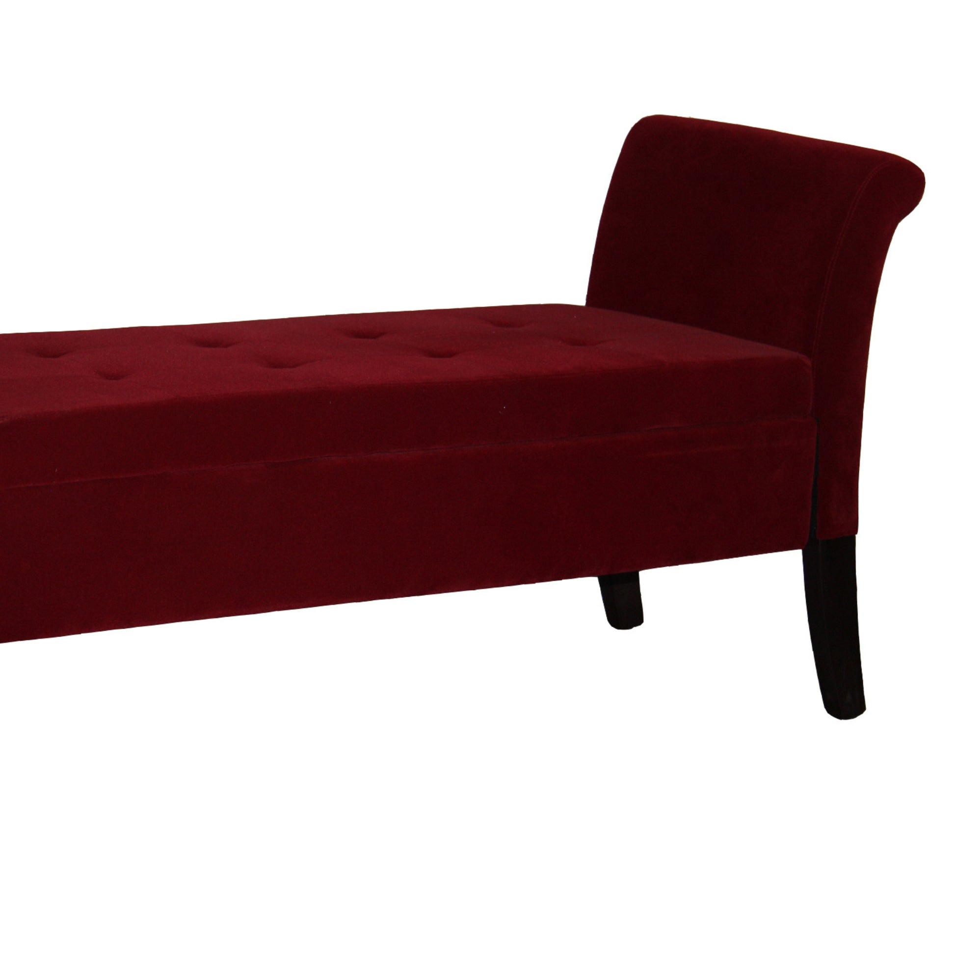 26" Tall Storage Bench, Red Red Fabric Metal