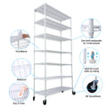 7 Tier Metal Shelf Wire Shelving Unit, 2450Lbs Heavy Duty Adjustable Storage Rack With Wheels & Shelf Liners For Closet Kitchen Garage Basement Commercial Shelving 81.5