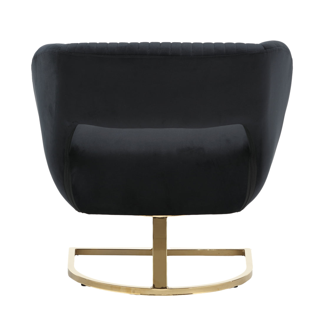 Coolmore Upholstered Tufted Living Room Chair Textured Linen Fabric Accent Chair With Metal Stand Black Velvet