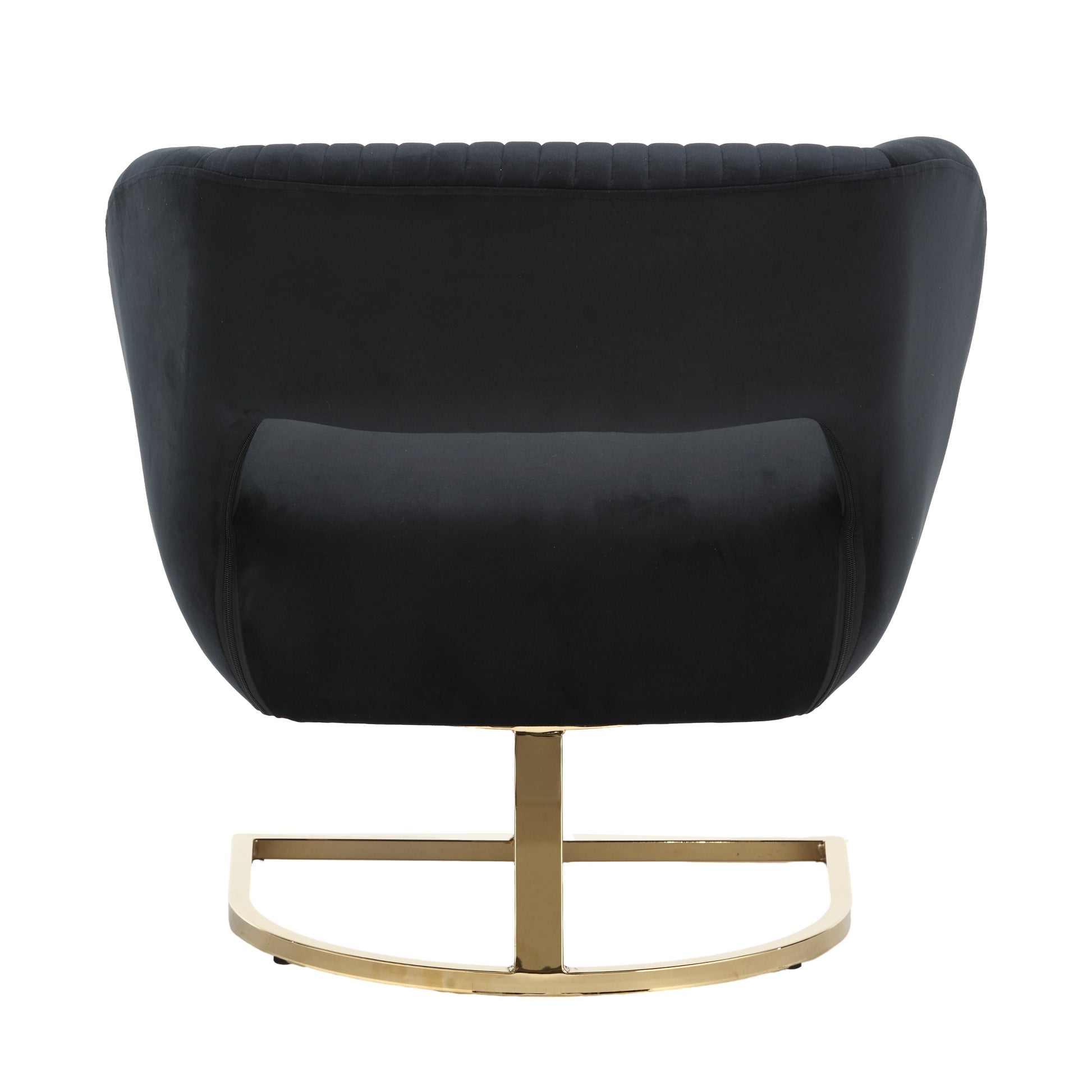 Coolmore Upholstered Tufted Living Room Chair Textured Linen Fabric Accent Chair With Metal Stand Black Velvet