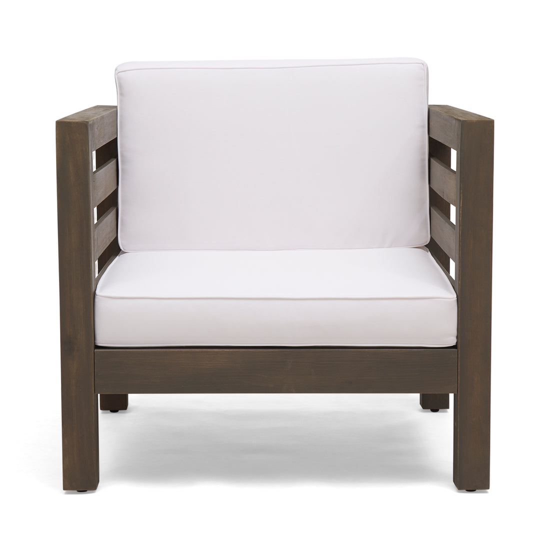 Oana Club Chair Grey White Wood Fabric