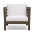 Oana Club Chair Grey White Wood Fabric