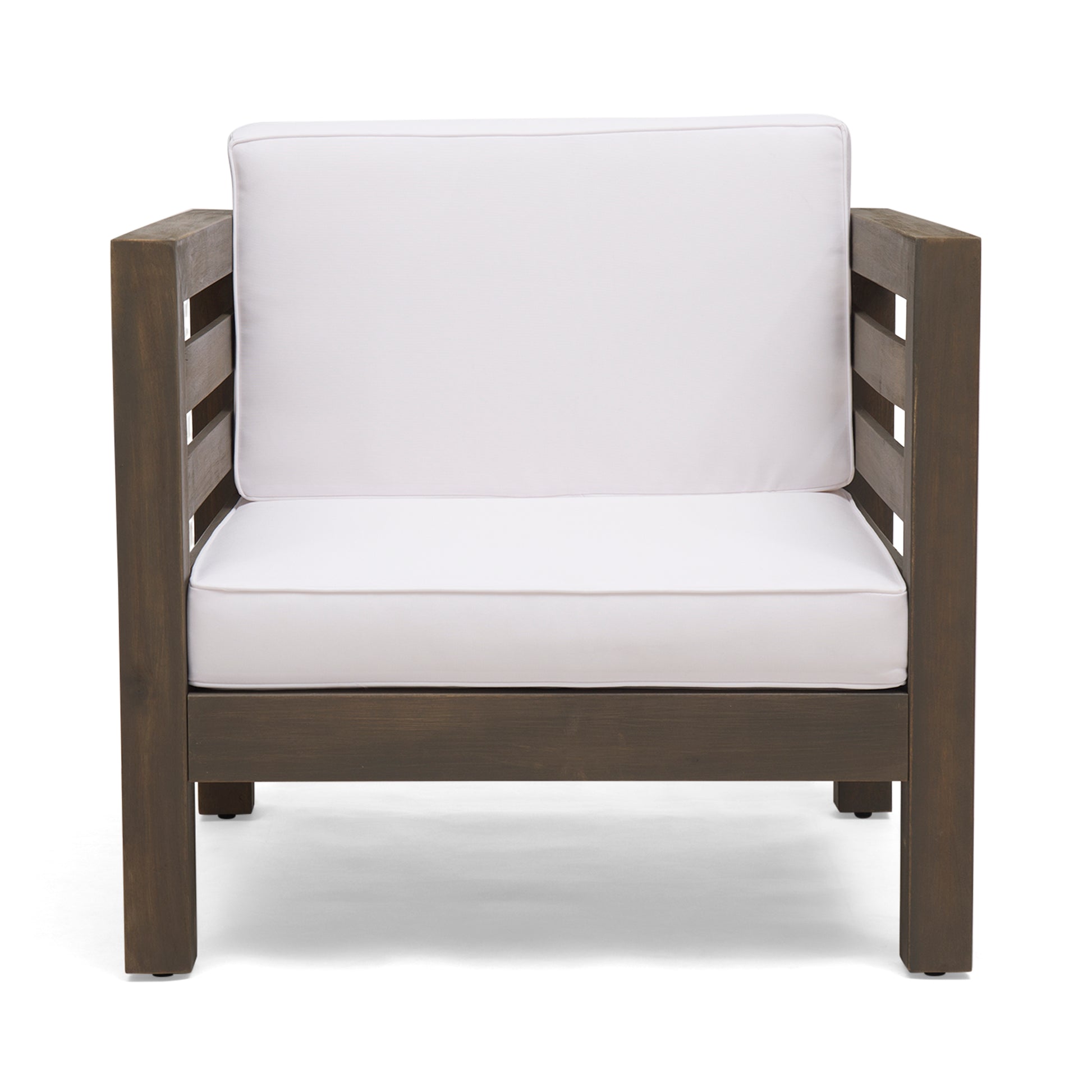 Oana Club Chair Grey White Wood Fabric