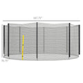 Soozier Trampoline Safety Net For 14Ft Round Trampoline With 8 Straight Poles, Weather Resistant Trampoline Net Replacement Enclosure With Yellow Zippered Entrance, Poles Not Included, Yellow Black Hdpe