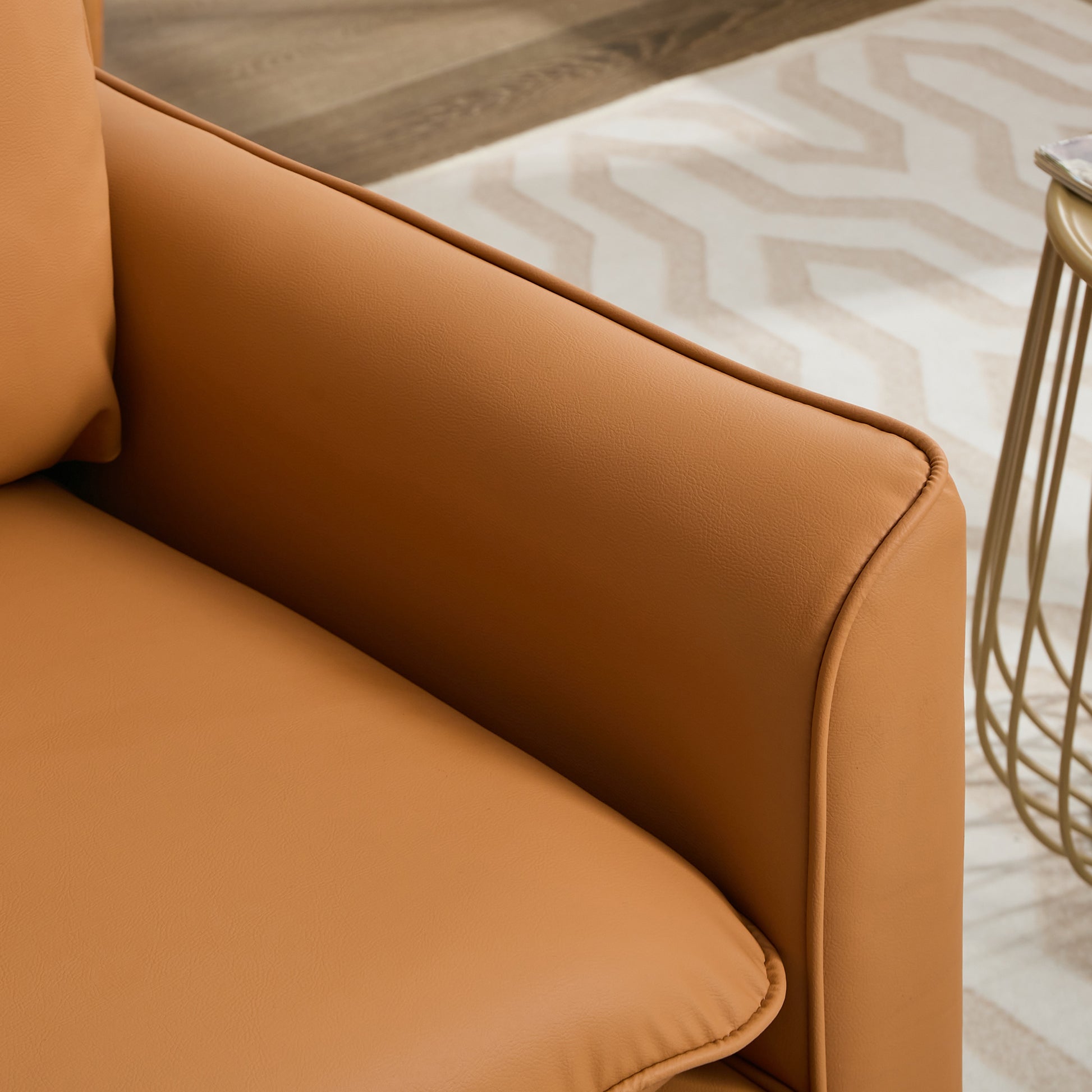 Ts Cat Paw Leather Upholstered Sofa Brown Leather 1 Seat