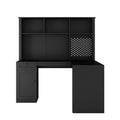 L Shaped Desk With Charger,Computer Desk With Drawers,Bookshelf & Hutch,Modern Corner Desk,Home Office Desk,L Shaped Study Table Writing Desk,Corner Gaming Computer Desk With Storage Black Mdf