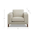 Lyon Leather Chair Beige Down Filling Genuine Leather