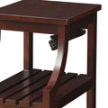 Espresso Side Table With Usb Power Dock Espresso Primary Living Space Shelves Rectangular Wood