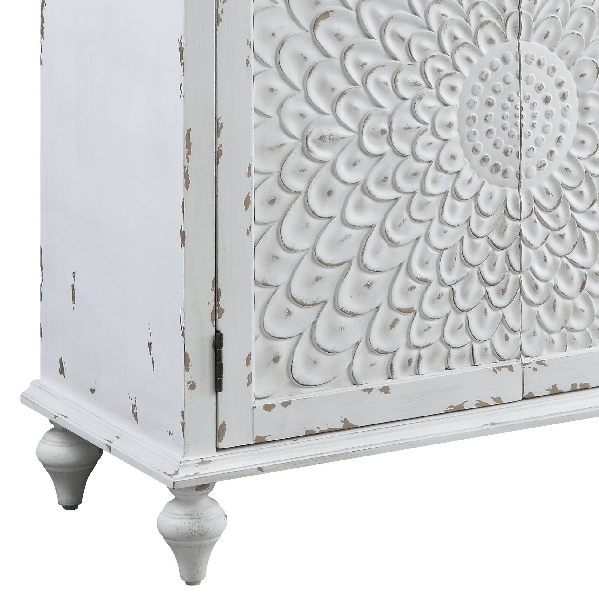 Antique White 2 Door Console Cabinet Freestanding 1 2 Shelves Antique Antique White Primary Living Space Solid Wood Mdf