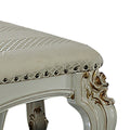 Button Tufted Wooden Side Chairs, Set Of 2,White And Brown Beige White Wood Fabric