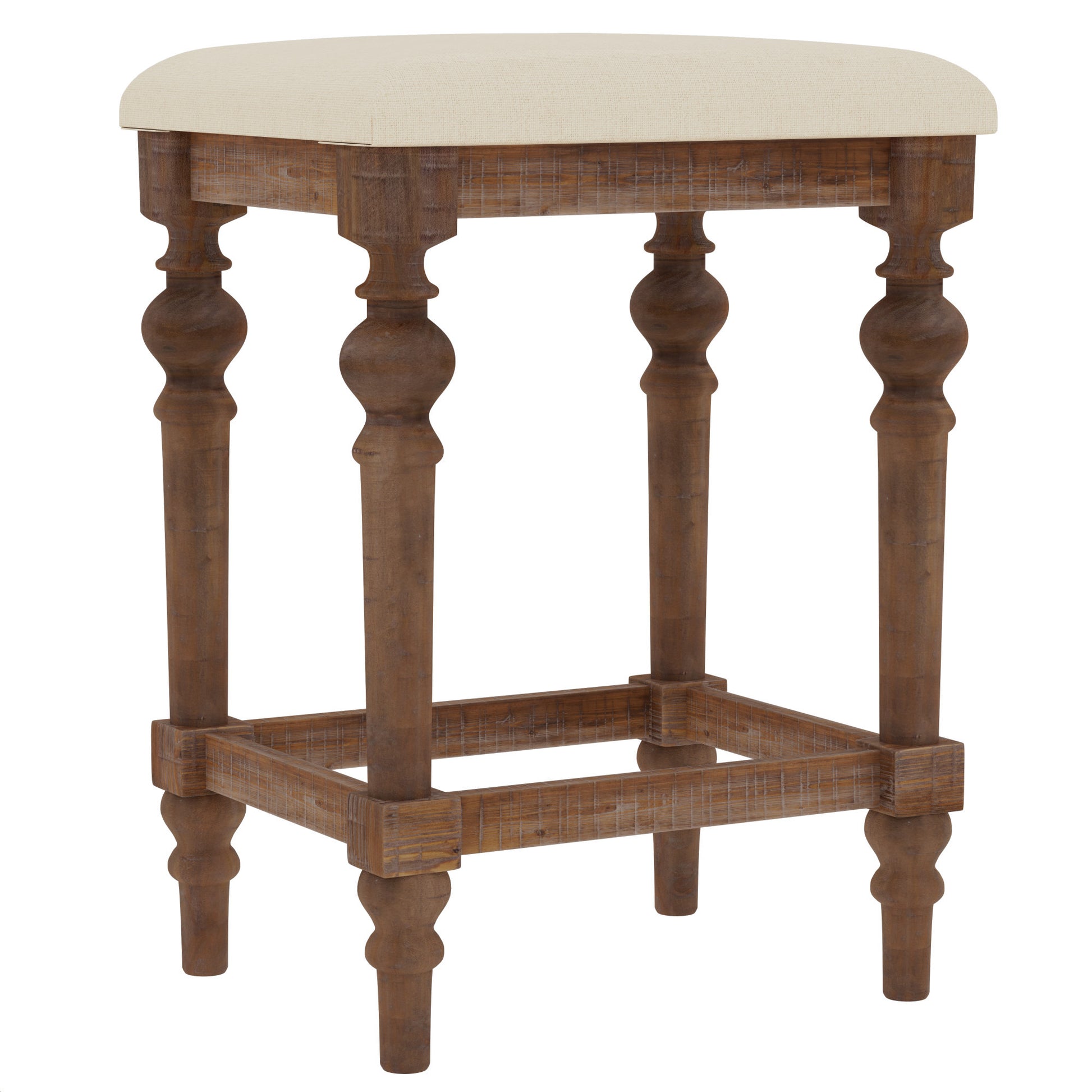 Ludin Brown Console Table With 3 Stools Brown Drawers Rectangular Solid Wood