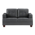 Living Room Gray Modern Comfort Loveseat 1Pc Premium Faux Leather Upholstery Tufted Detail Solid Wood Frame Furniture Gray Faux Leather Wood Primary Living Space Modern Faux Leather