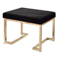 Black And Champagne Ottoman With C Metal Base Black Gold Wood Primary Living Space Solid Black Modern Armless Fabric Metal