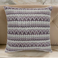 Contemporary Style Horizontally Zigzag Designed Set Of 2 Throw Pillows, Purple Purple Polyester