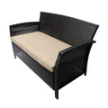 St Lucia Seat Brown Tan Pe Rattan Iron Waterproof Fabric