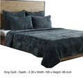 Lipa 96 X 108 Handmade King Size Quilt With Polyfill, Textured, Bay Green King Green Cotton