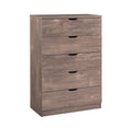 Functional 5 Drawer Chest In Hazelnut Finish Hazelnut Mdf