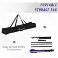 Soozier Baseball Practice Net Set With 7.5X7Ft Catcher Net, Ball Caddy And Batting Tee, Portable Baseball Practice Equipment With Carry Bag For Hitting, Pitching, Batting, Catching, Purple Purple Steel