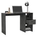 Arlington Writing Computer Desk, One Drawer, Two Shelves Gray Computer Desk Office Contemporary Rectangular Drawers Computer Tables Rectangular Melamine Engineered Wood