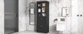 Tall Bathroom Storage Cabinet, Cabinet With Four Doors And Drawers, Adjustable Shelf, Mdf Board, Black Black Mdf