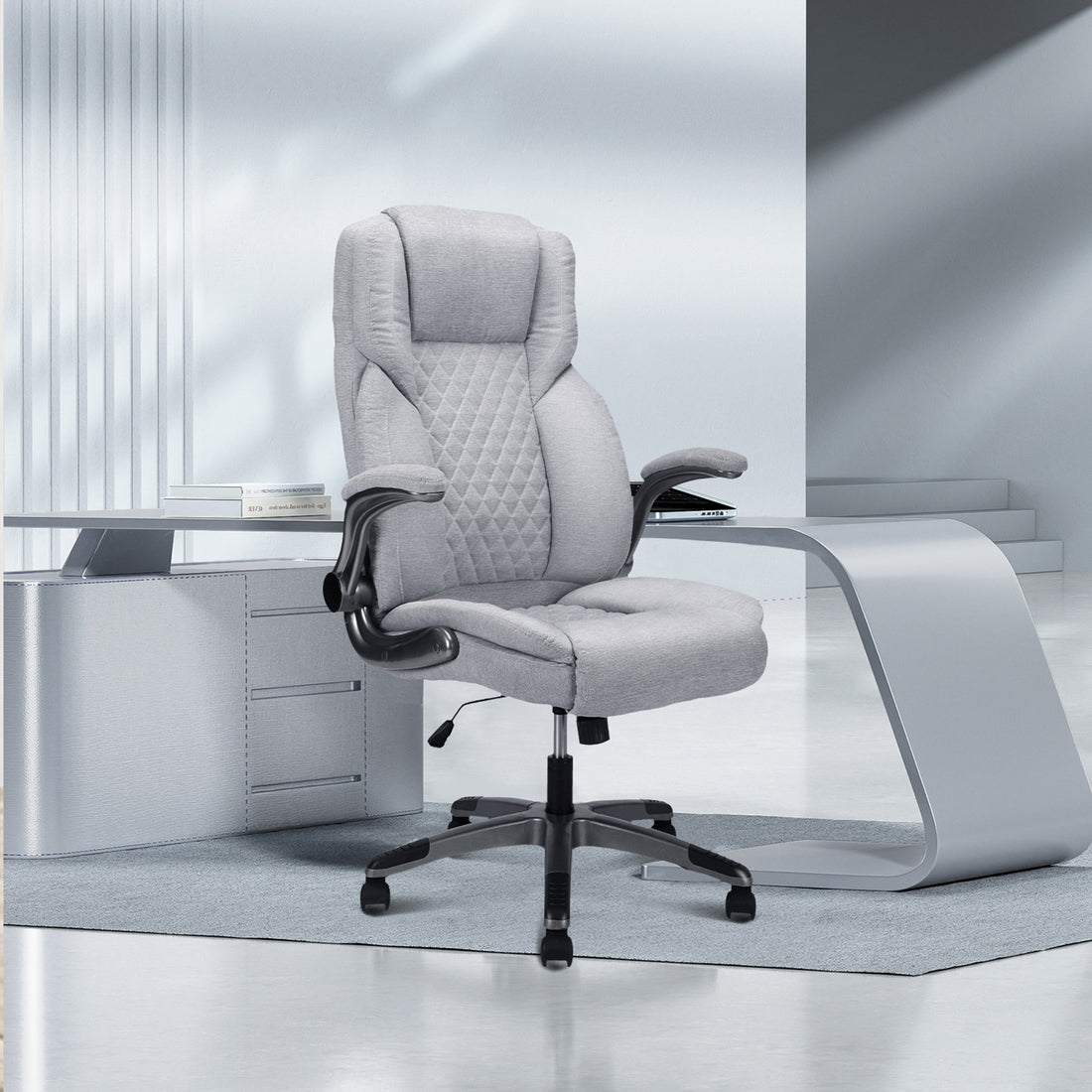 Office Chair Gray Foam Fabric