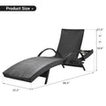 K&K 80'' Outdoor Wicker Chaise Lounge Chairs Set Of 2, Patio Rattan Reclining Chair Pull Out Side Table Adjustable Backrest Ergonomic Wave Design Pool Sunbathing Recliners, Black No Lounge Black