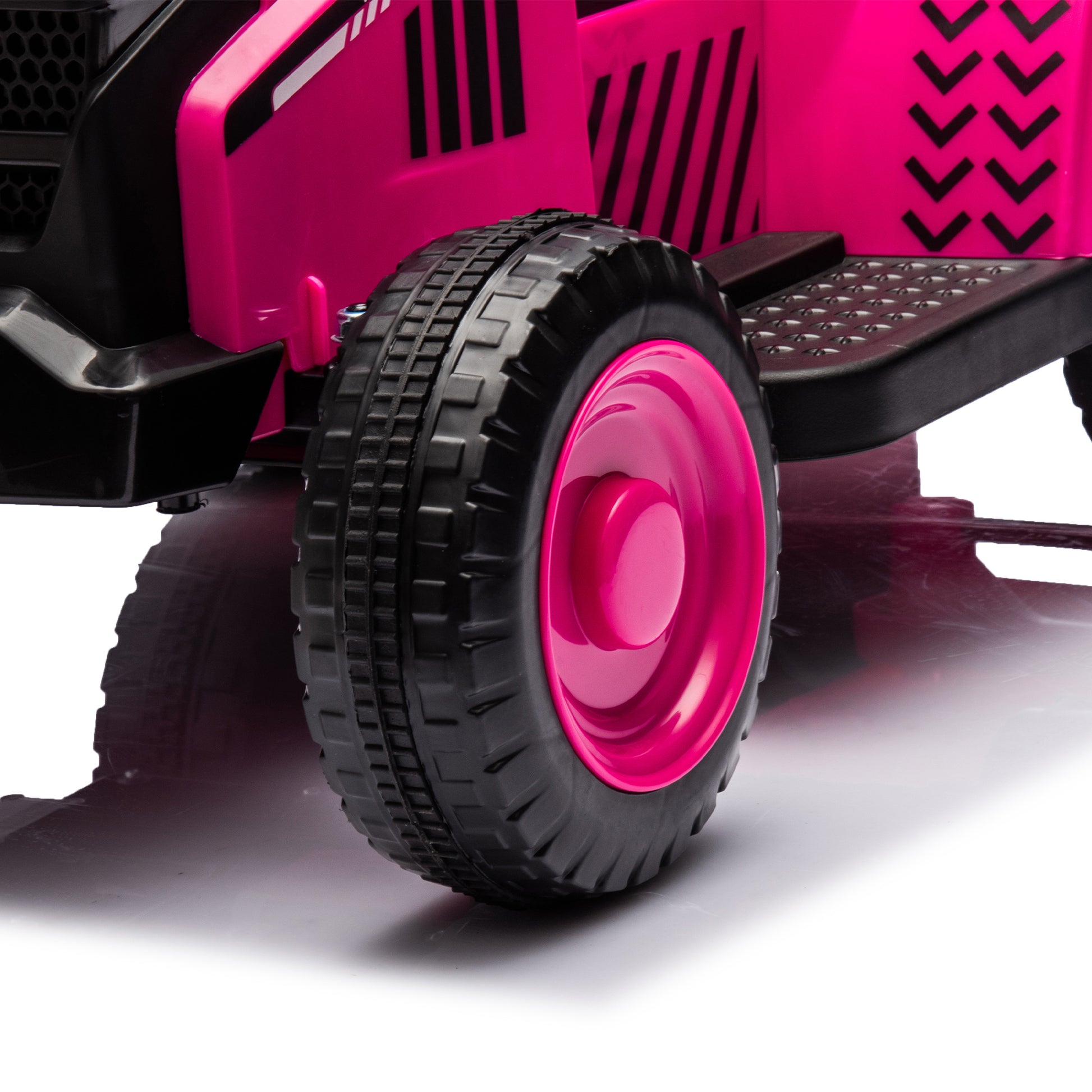 12V Kids Ride On Electric Tractor Black Knight,Kids Ride On Toy.2Wd,Non Skid Tires, Steering Wheel, Foot Pedal,With Removable Storage Tug,Light,Bluetooth,Music,Mp3,Usb,Power Display For Kids Aged 3 . Rose Red 50 99 Lbs Polypropylene