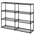 4 Shelf Wire Rack With Cover 2Pack Black Steel